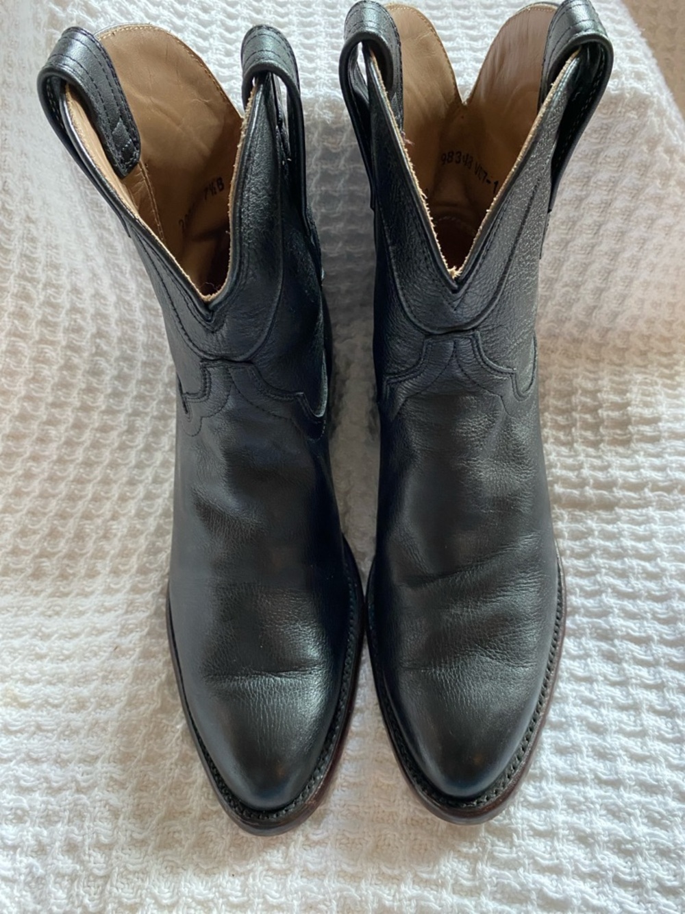 Tecovas Penny Classic Black Leather Western Ankle Boots - Women size 7.5 - Picture 3 of 9
